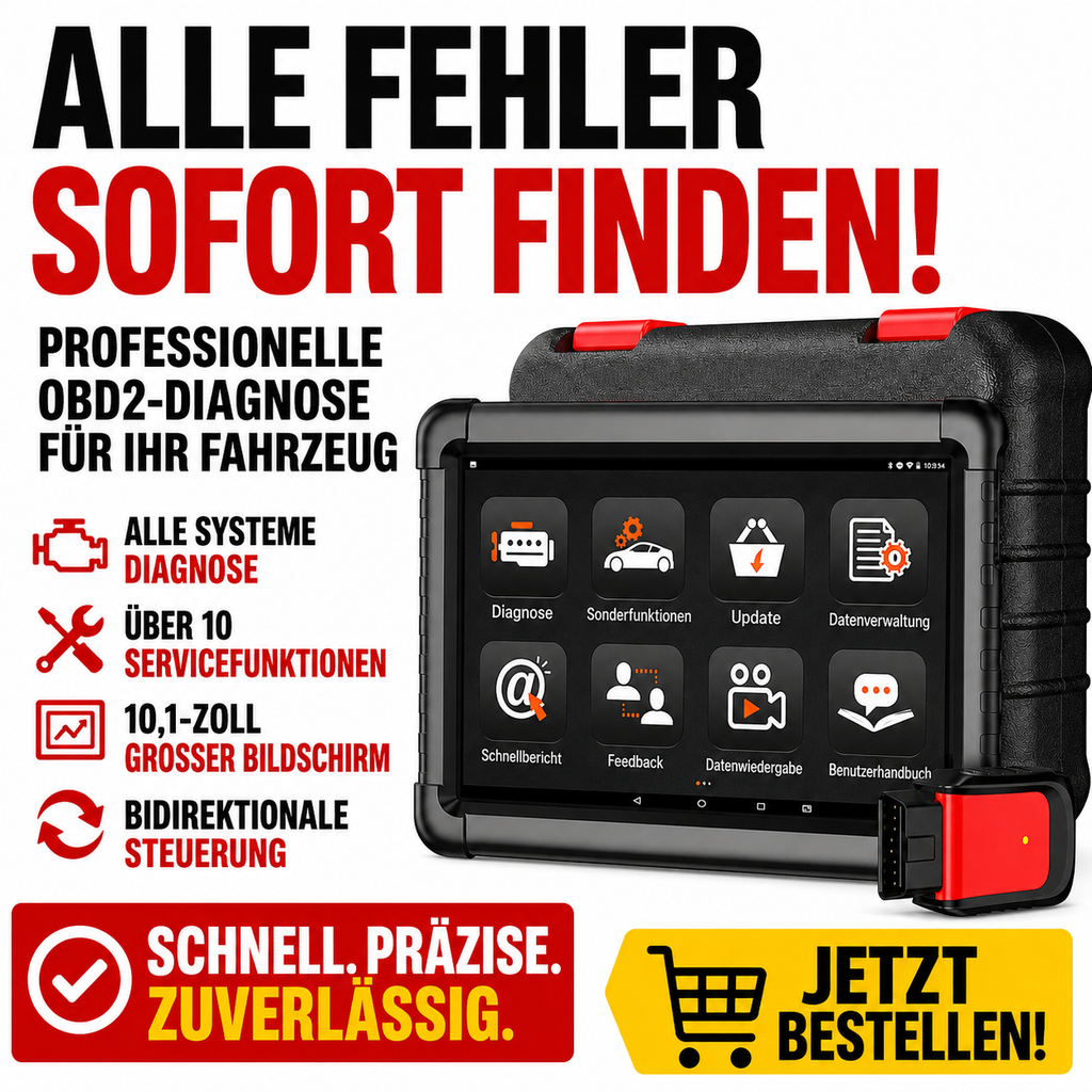 Professionelles 10,1″ OBD2-Diagnosegerät mit Bluetooth